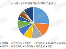 中國鋰電負(fù)極材料產(chǎn)量（1-8月）TOP10排名出爐